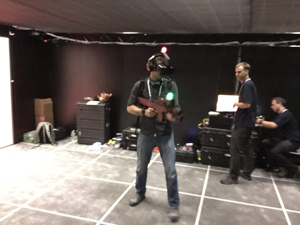 Brent Bushnell testing out a very early version of Zero Latency at IAAPA Orlando in 2015