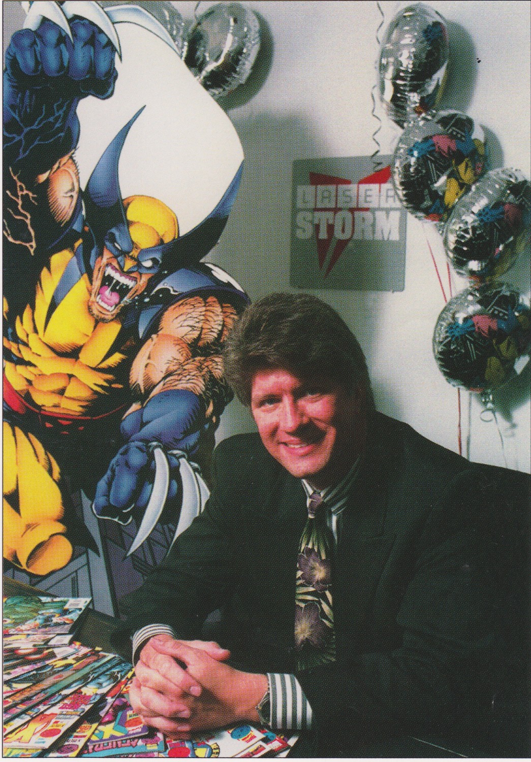 An young Bob Cooney as CEO of Laser Storm at his desk in Denver, Colorado.